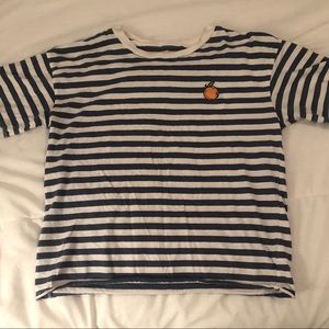 American Eagle Striped Peach Shirt